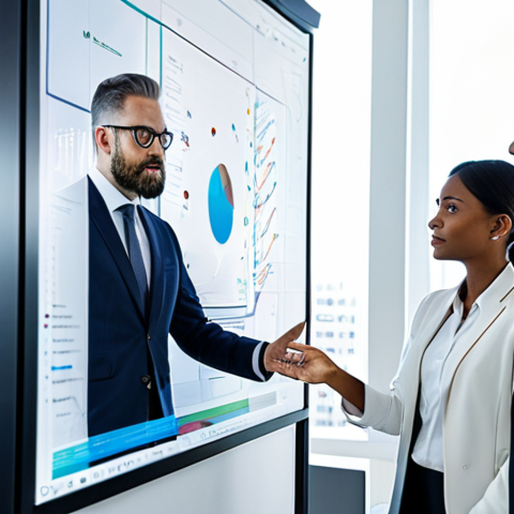A diverse team of professional data scientists and strategists in modern, modest business attire, collaborating around a large, interactive transparent display in a bright, futuristic tech office. They are analyzing complex data visualizations and charts. The setting features sleek, minimalist design, ample natural light, and subtle digital interfaces in the background, conveying a sense of innovation and forward-thinking. The atmosphere is focused and collaborative. safe for work, appropriate content, fully clothed, professional dress, perfect anatomy, correct proportions, natural pose, well-formed hands, proper finger count, natural body proportions, high-resolution, sharp focus, professional photography.