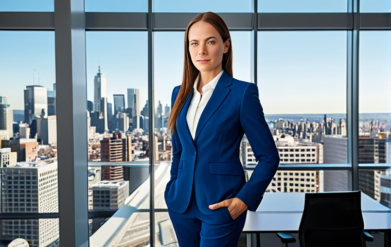Business Professional**

"A confident businesswoman in a modern, fully clothed power suit, standing in a bright, contemporary office with large windows overlooking a city skyline, safe for work, appropriate attire, professional, perfect anatomy, natural pose, high-resolution photograph."

**