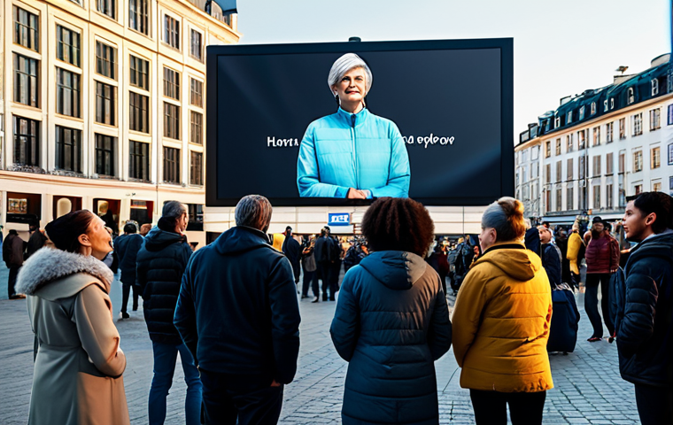 광고홍보사와 광고 트렌드 혁신 - Storytelling & Emotional Connection**
"A group of diverse people watching an advertisement on a lar...