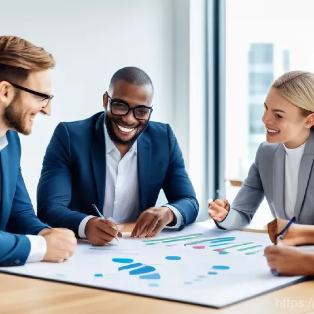 광고홍보사와 광고주 요구 분석 - **Image Prompt 1: The Strategic Partnership in Action**
    "A diverse group of five professionals, ...